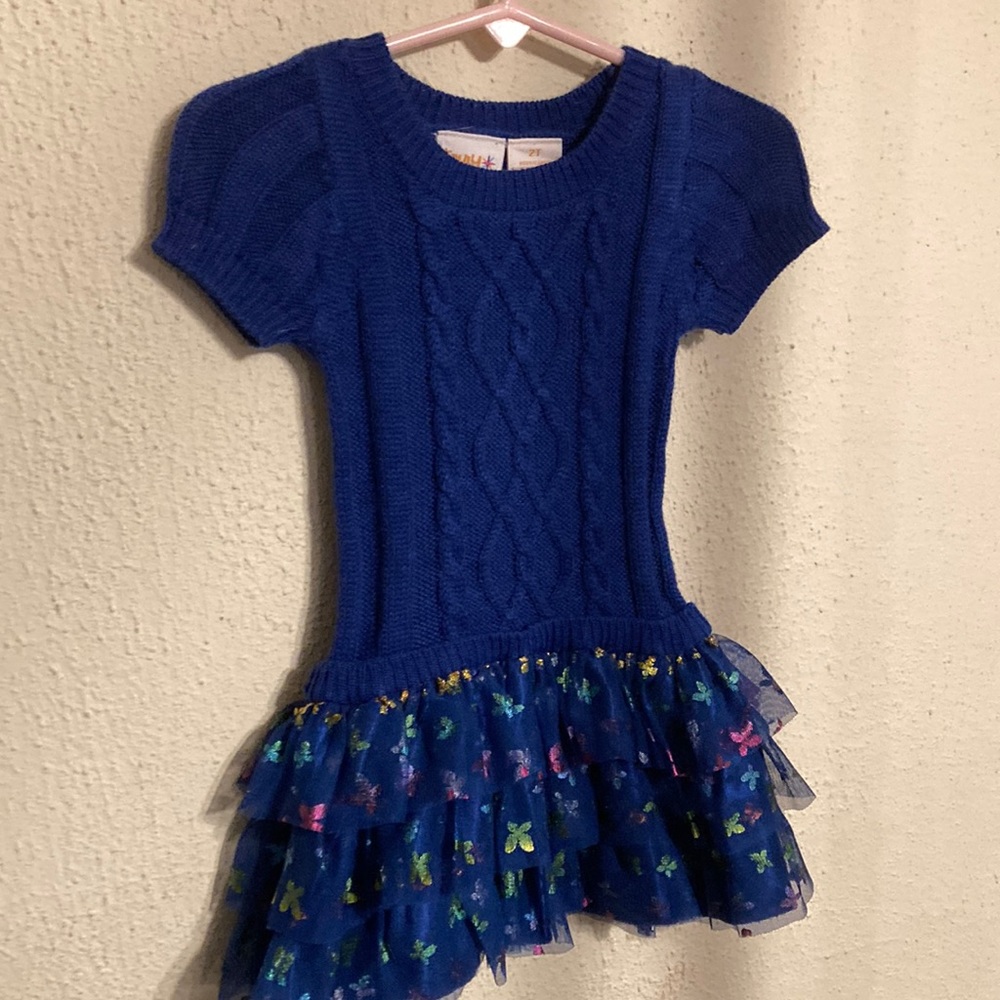 Truly Scrumptious by Heidi Klum Blue Short Sleeve Sweater Tutu